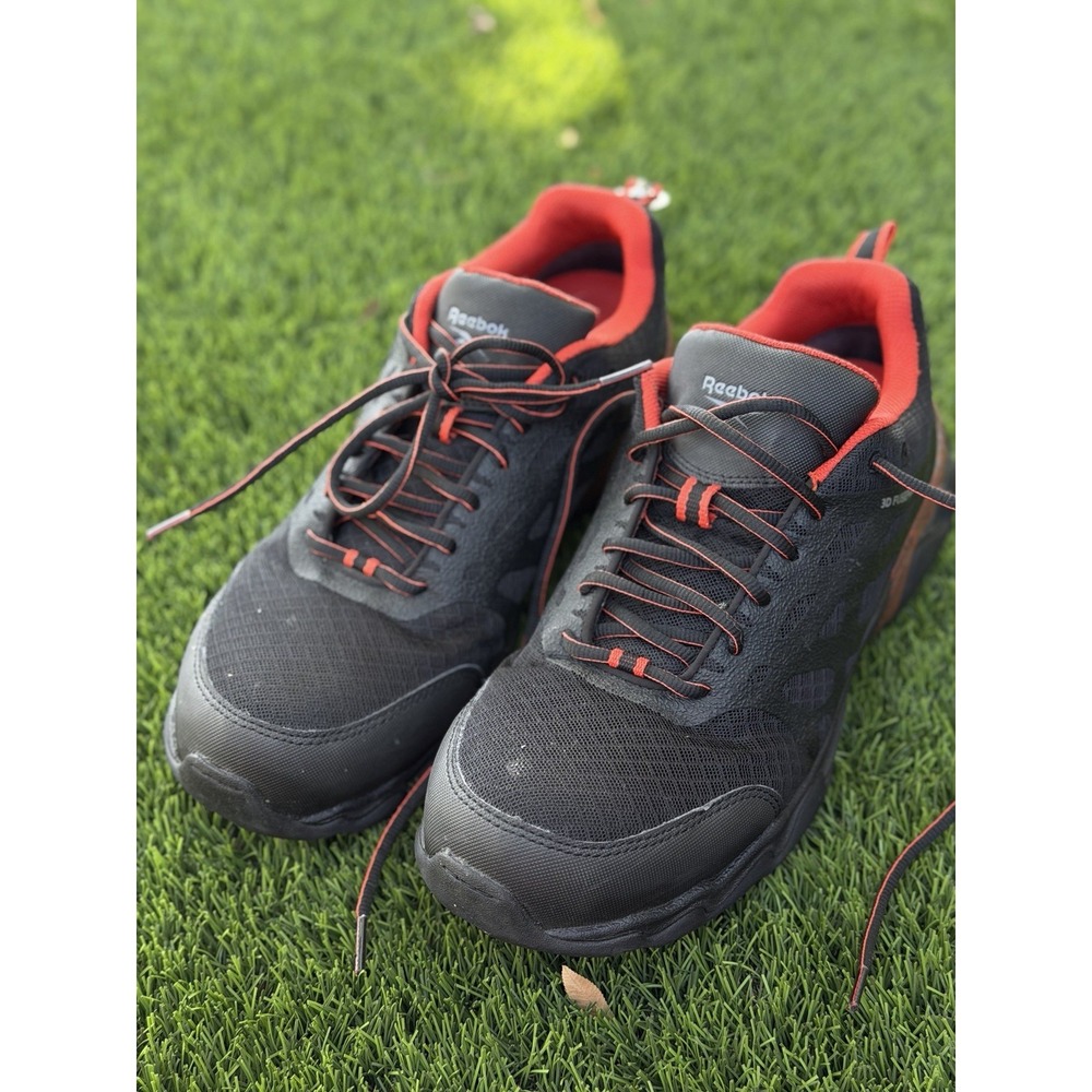 Reebok Work Beamer RB1061 Composite Toe Shoes Men's 11.5 Wide Black Red